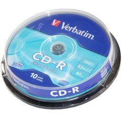 CDR Pack 10 Verbatim 700 MB 80 min 52x