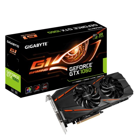 Tarjeta Grafica Nvidia GIGABYTE GTX1060 G1 Gaming 6Gb PCIe (GV-N1060G1 GAMING-6GD)