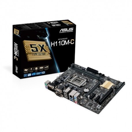 Placa Base INTEL s1151 ASUS H110M-C 2xDDR4 VGA DVI 4xSATA3 4xUSB3 mATX