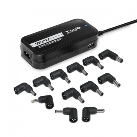 Adaptador AC Portátil TOOQ 90W Universal Autom. 2xUSB (TQLC-90BS02AT)