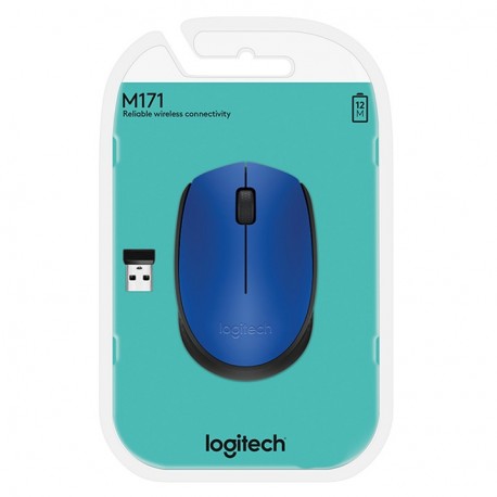 Ratón LOGITECH M171 Wireless Azul (910-004640)