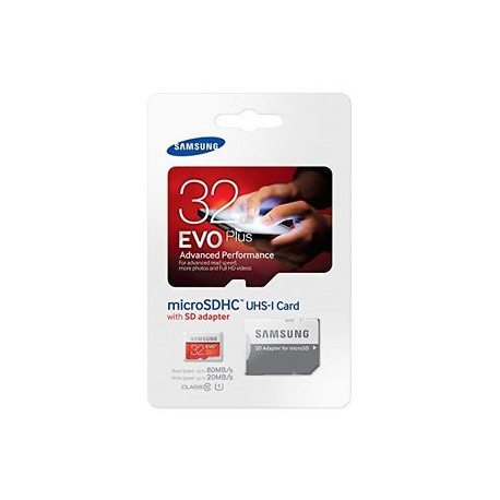 Tarjeta de Memoria Micro SD SAMSUNG 32Gb con Adap.SD EVO PLUS Clase 10 (MB-MC32DA/EU)