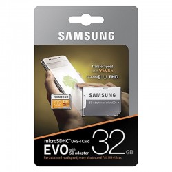 Tarjeta de Memoria Micro SD SAMSUNG 32Gb Con Adap.SD EVO C10 FHD (MP32GA/EU)