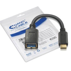 Cable USB 3.1 Nanocable Tipo USB-C/M a USB A/H 15cm (10.01.4201)