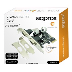 Tarjeta Controladora PCIe APPROX 2xSerie Low/High Prof (APPPCIE2S)