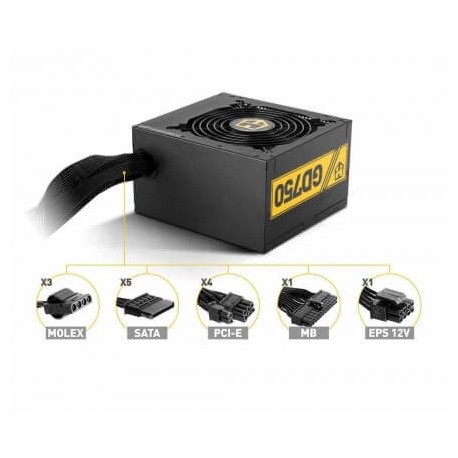 Fuente ATX NOX Hummer GD 750W 80 Gold (NXHM750GD)