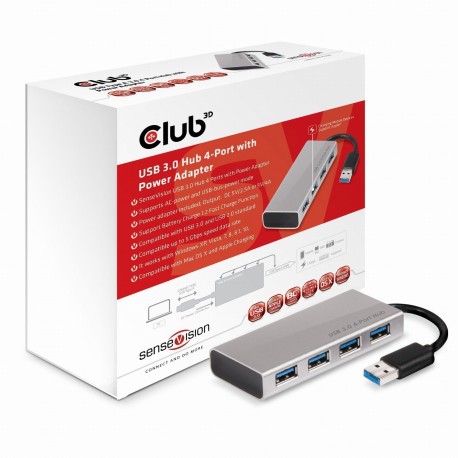 Hub C3D USB3.0 4-Port Con Alimentación (CSV-1431)