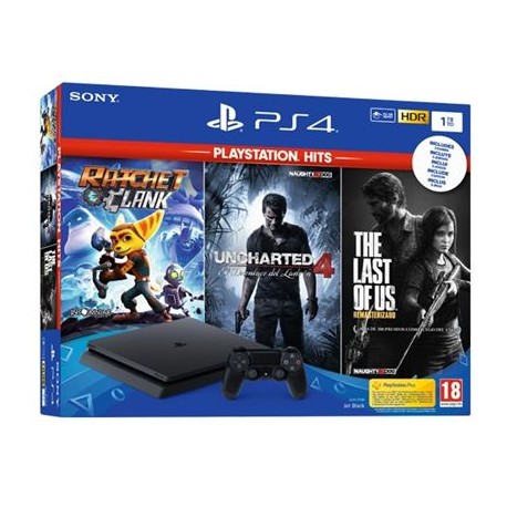 Consola PS4 Slim 1Tb + Ratchet & Clank + The Last of Us + Unchar4 + NBA2K19