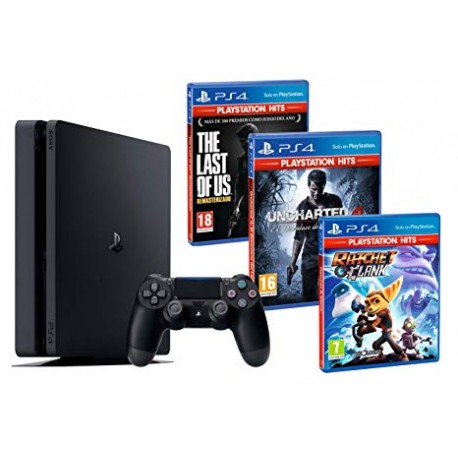 Consola PS4 Slim 1Tb + Ratchet & Clank + The Last Of Us + Uncharted 4 + COD Black Ops 4