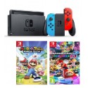 Consola Nintendo Switch Azul Y Roja con Juegos Mario Rabbids y Mario Kart