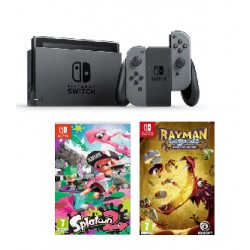 Consola Nintendo Switch Gris + Juegos Splatoon 2 y Rayman Legend