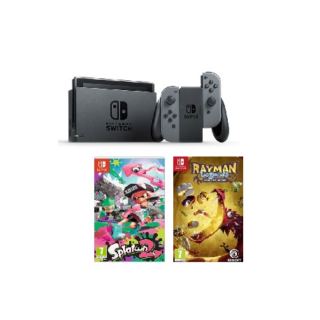 Consola Nintendo Switch Gris + Juegos Splatoon 2 y Rayman Legend