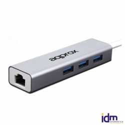 Adaptador Approx Red Gigabit + Hub 3.0 a USB3.0 (APPC07GHUB)