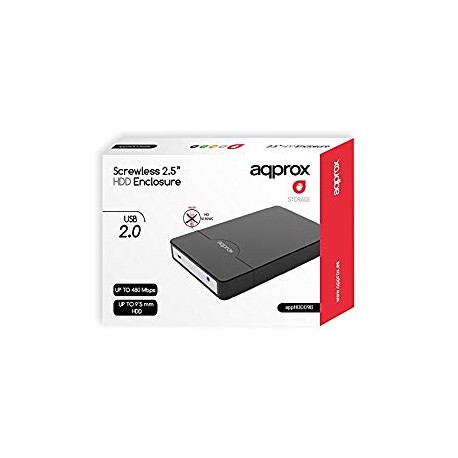 Carcasa Externa HDD APPROX 2.5'' Sata2 USB2 Negro (APPHDD09B)