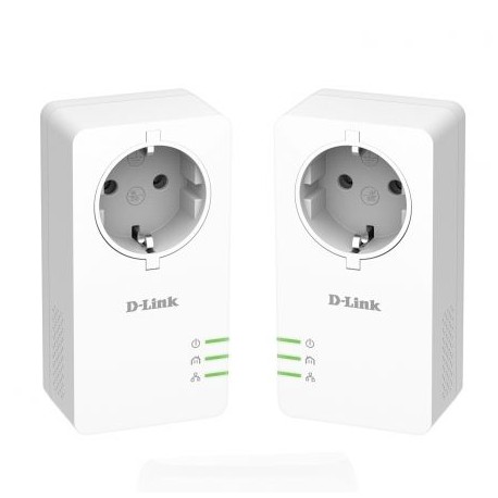 PowerLine D-Link Passthrough KIT 10/100/1000 Shuko (DHP-P601AV)