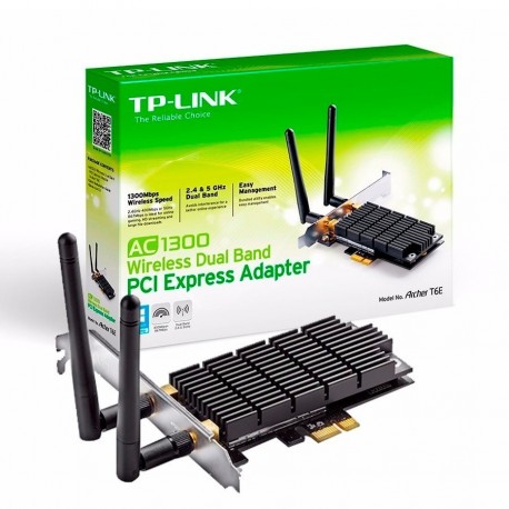 Tarjeta de Red PCIe TP-LINK AC1300 1300Mbp 2xAntenas (Archer T6E)