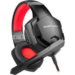 Auriculares + Microfono Mars Gaming Negro/Rojo (MHX)