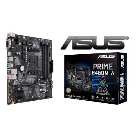 Placa Base ASUS PRIME B450M-A (AM4) 4xDDR4 VGA DVI HDMI mATX