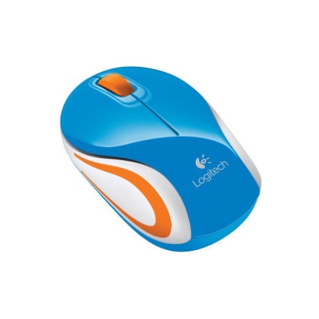 Ratón Logitech M187 Wireless Mini Mouse USB Azul/Blanco (910-002733)