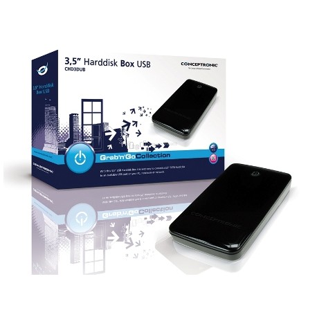 Caja Externa 3.5'' USB2.0 sATA2 Conceptronic Negra/Blanca (CHD3DUB/W)