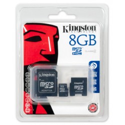 Tarjeta de Memoria Micro SD HC Kingston 8GB con Adaptador (SDC4/8GB-2ADP/SDC10)